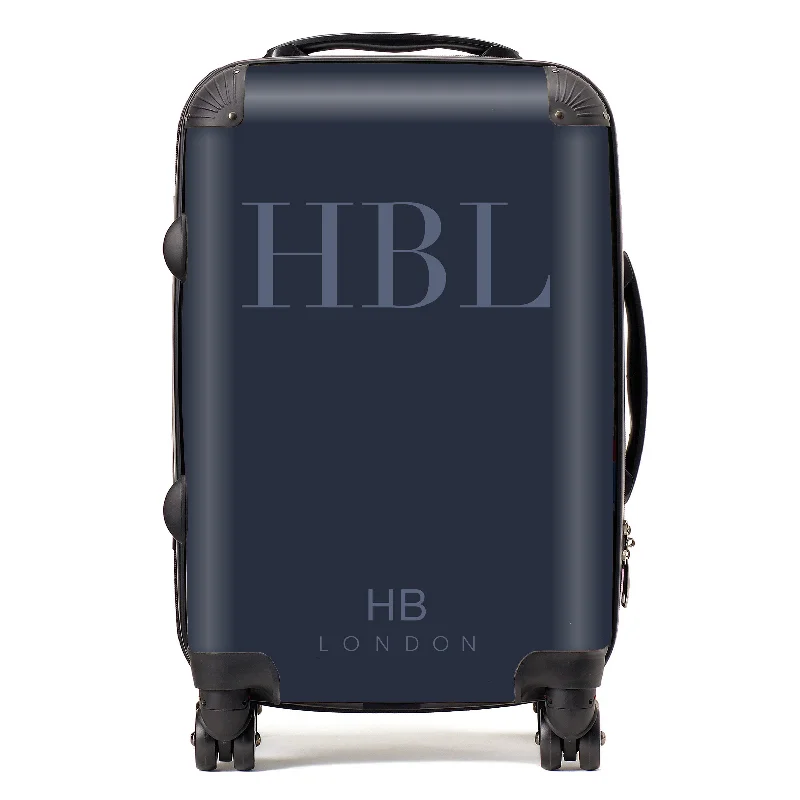 Briggs & Riley suitcase for business travel -Personalised Navy Subtle Fashion Font Initial Suitcase