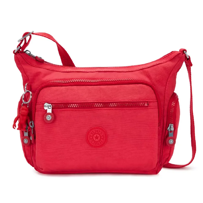 Modern tan crossbody bag-Kipling Gabbie Small Crossbody Bag Party Pink Red