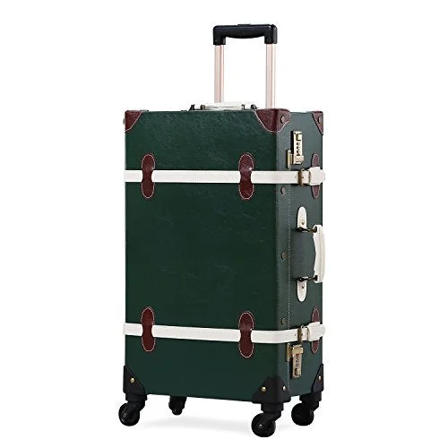 soft suitcase for easy packing -Unitravel Vintage Suitcase Hard Shell Rolling Carry On Luggage Trolley Retro Trunk