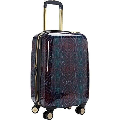 lavish suitcase for rich vacations -Aimee Kestenberg Ivy 20" Upright Spinner Suitcase, Midnight Python