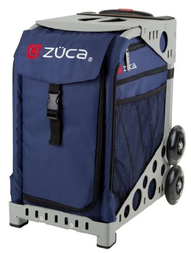 giant duffel bags for sports travel -Zuca Bag Midnight Insert & Gray Frame W/ Flashing Wheels