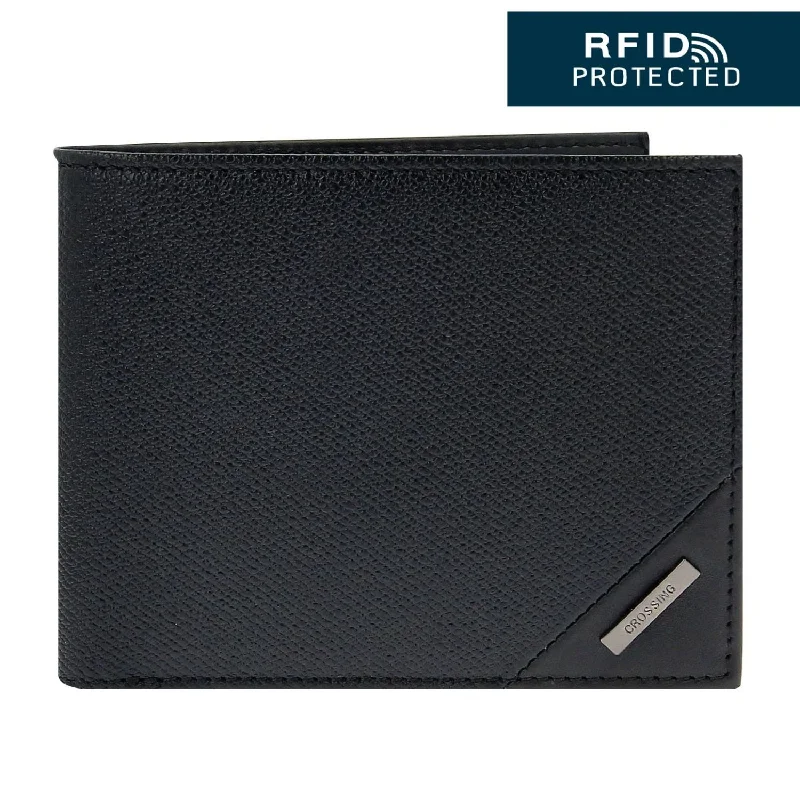 Compact red purses & wallets-Crossing Riforma Bi-fold Leather Wallet With Window Pocket RFID