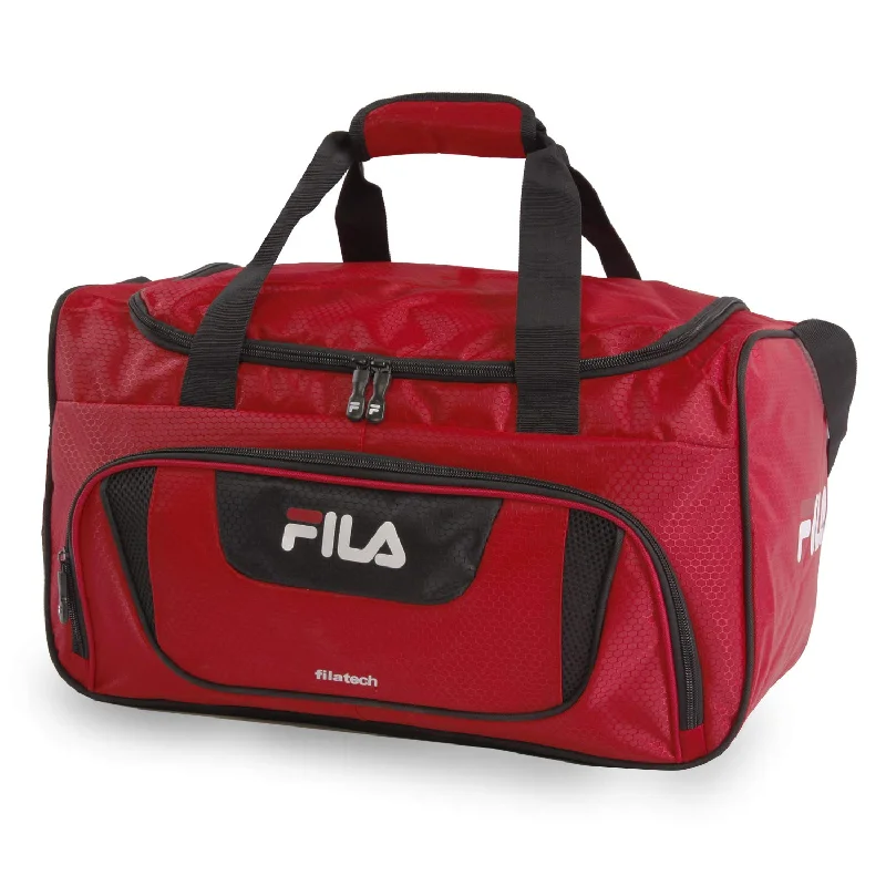 giant duffel bags for heavy gear -Fila Ace 2 Small Duffel Gym Sports Bag, Red, One Size