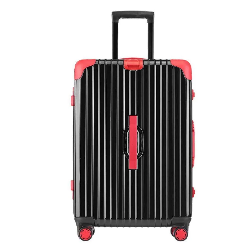 hardy suitcase for reliable trips -Suitcase, Aluminum Frame Trolley Case, Universal Wheel Luggage Code Suitcase High-Grade Aluminum Frame, Black, 24 inch