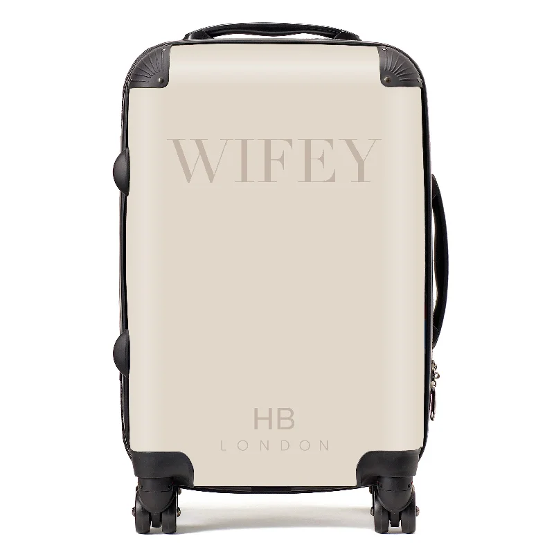 summer suitcase for warm getaways -Personalised Champagne WIFEY Suitcase