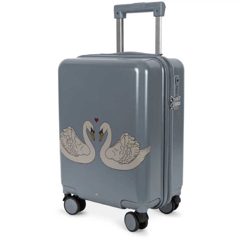 adventure suitcase for outdoor use -Konges Sløjd Swan Blue Travel Suitcase