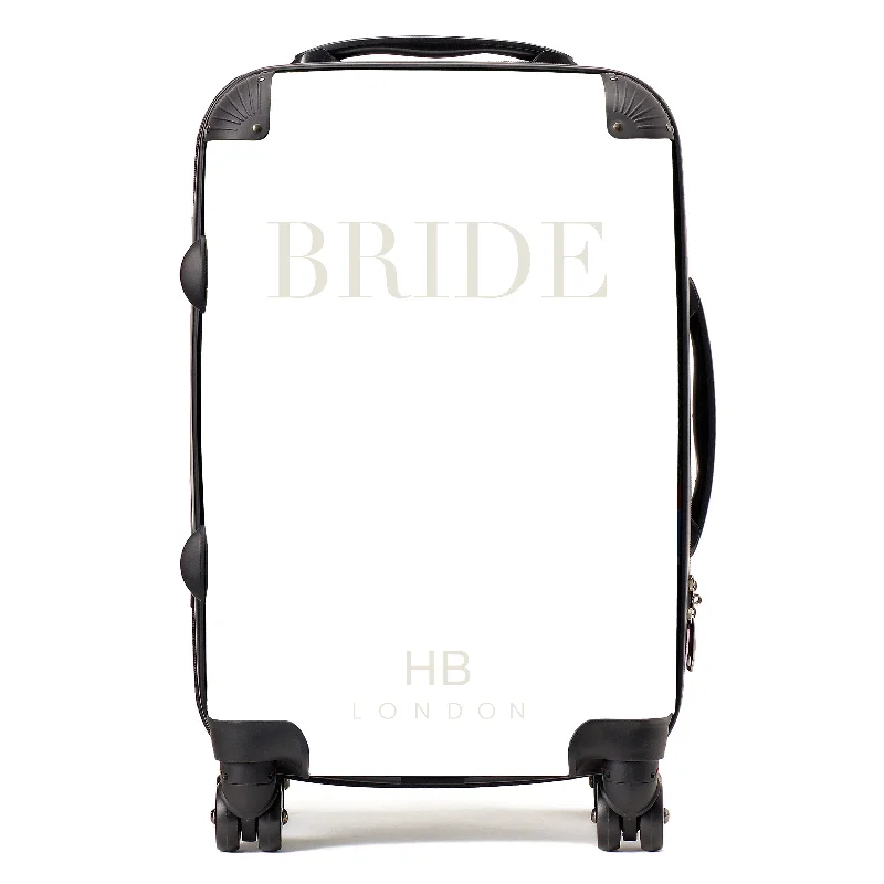 group suitcase for shared travel -Personalised White BRIDE Suitcase