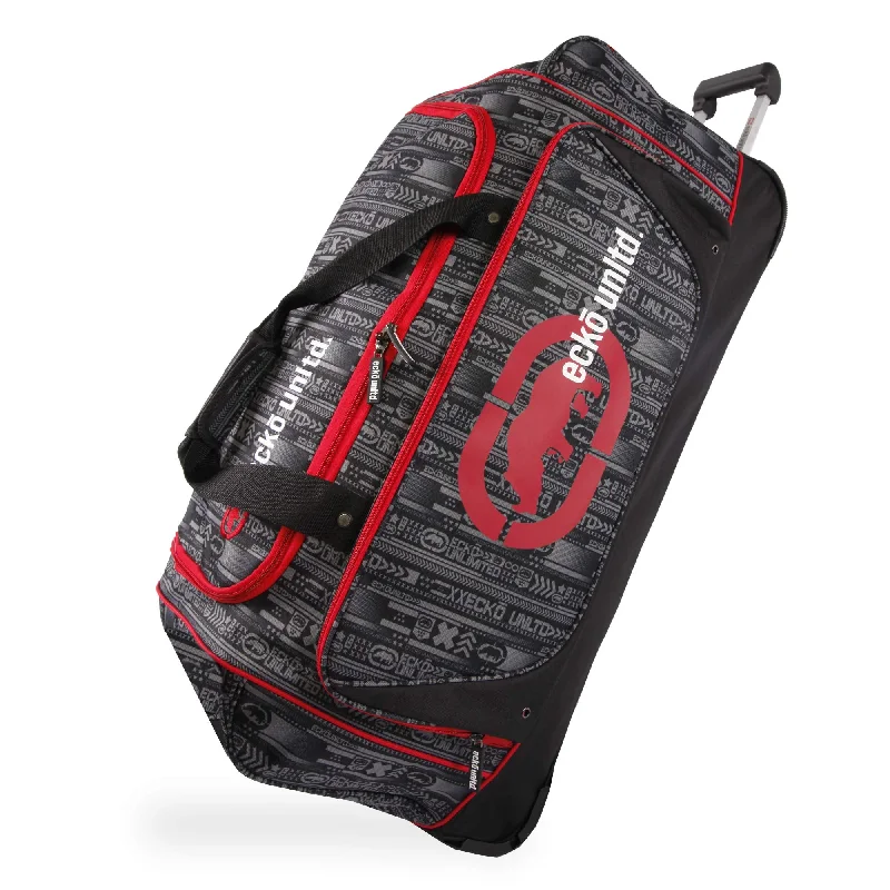 bright duffel bags for fun journeys -Ecko Unltd. 32" Steam Collection Rolling Duffel, Red