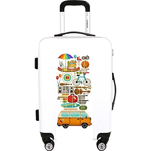 trendy suitcase for stylish trips -Ugo Bags Best Trip Ever By Eleanor Lutz 22" Luggage (White)