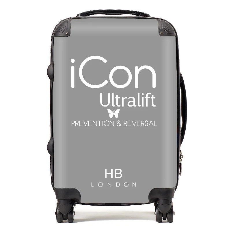 trendy suitcase for stylish trips -Personalised Grey with Custom Logo Initial Suitcase