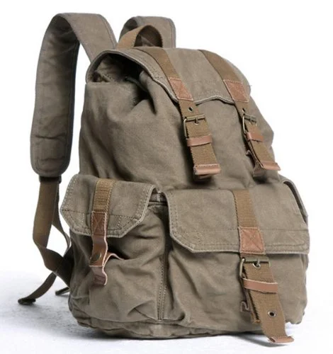 hardy backpack for adventure -Vagabond Traveler 20" Large Sport Washed Canvas Backpack C04.Grn