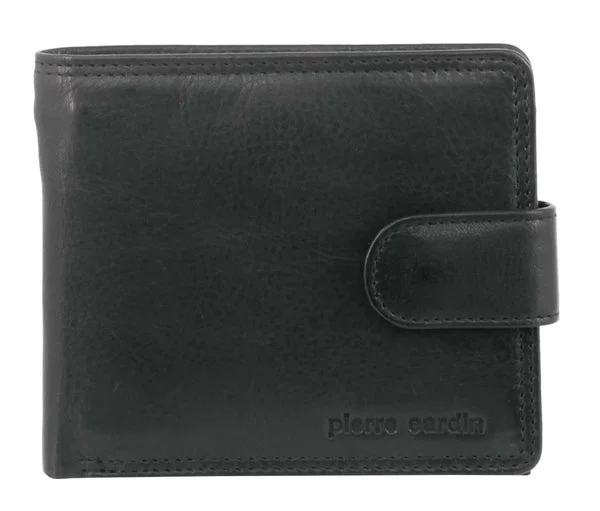 Retro blue purses & wallets-Pierre Cardin PC2813 Black Leather Mens Wallet