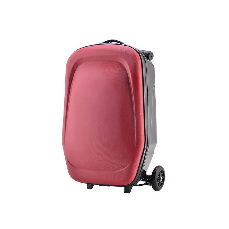 retro suitcase for classic appeal -Scooter Suitcase,20" Travel Trolley Luggage Bag With 3 Wheels for Business Travel School USA Stock (Wine Red)