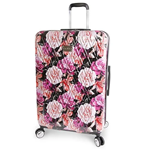 lasting suitcase for hard journeys -Bebe Women'S Luggage Marie 29" Hardside Check In Spinner, Black Floral Print