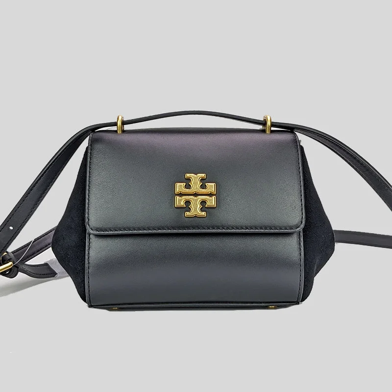 Structured work crossbody bag-Tory Burch Juliette Leather Suede Small Crossbody Black RS-89685