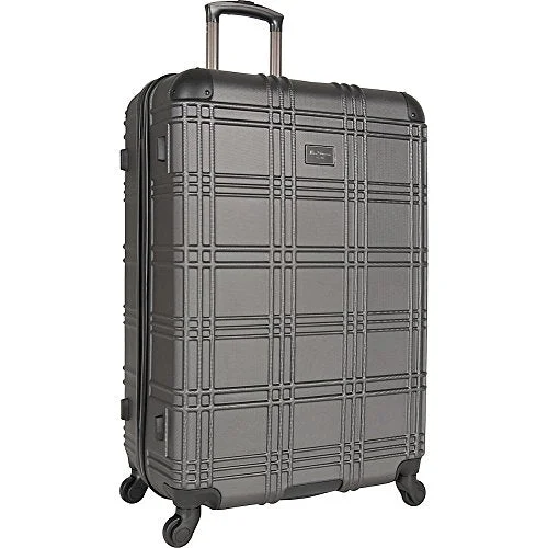 lock suitcase for safe trips -Ben Sherman Nottinghame 28” Lightweight Embossed Pap 4-Wheel Upright Luggage, Charcoal