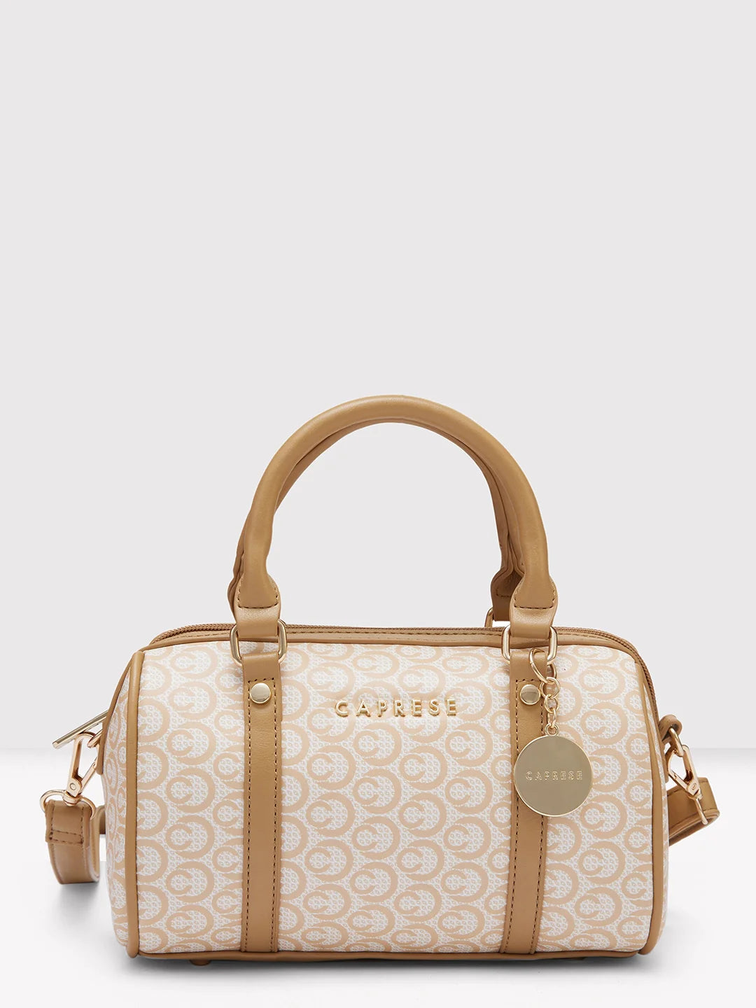 Heavy-duty utility crossbody bag-Caprese Callie Satchel Small Beige