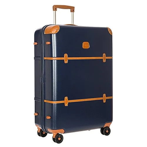 gold suitcase for eye-catching trips -Bric'S Bellagio 30" Spinner Trunk (One Size, Blue/Tobacco)