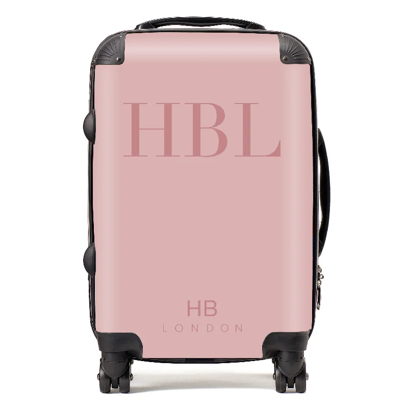 heritage suitcase for classic style -Personalised Dusky Pink Subtle Fashion Font Initial Suitcase