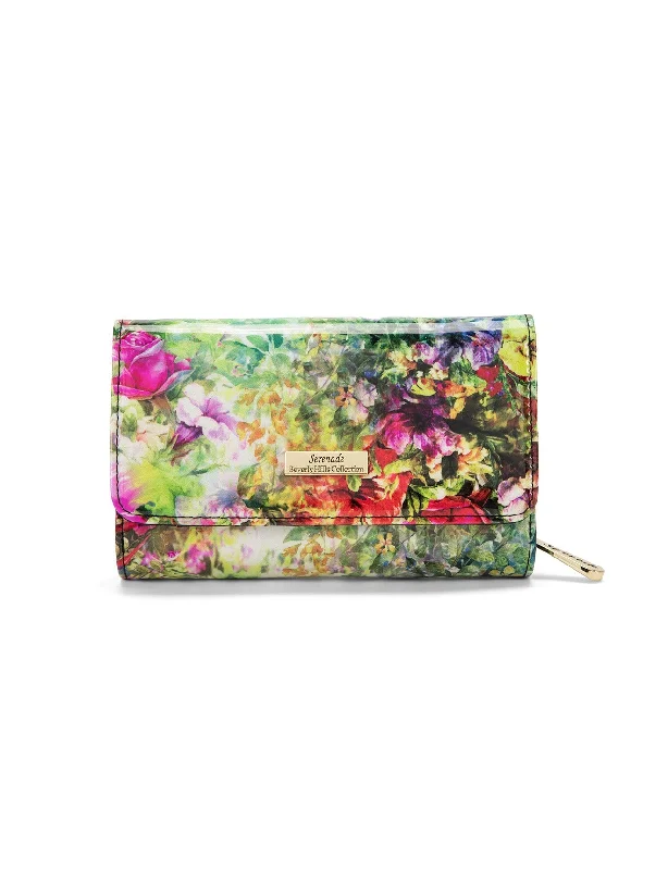 Classic teal purses & wallets-Serenade - WSN8102 Fiore Medium Wallet - Floral