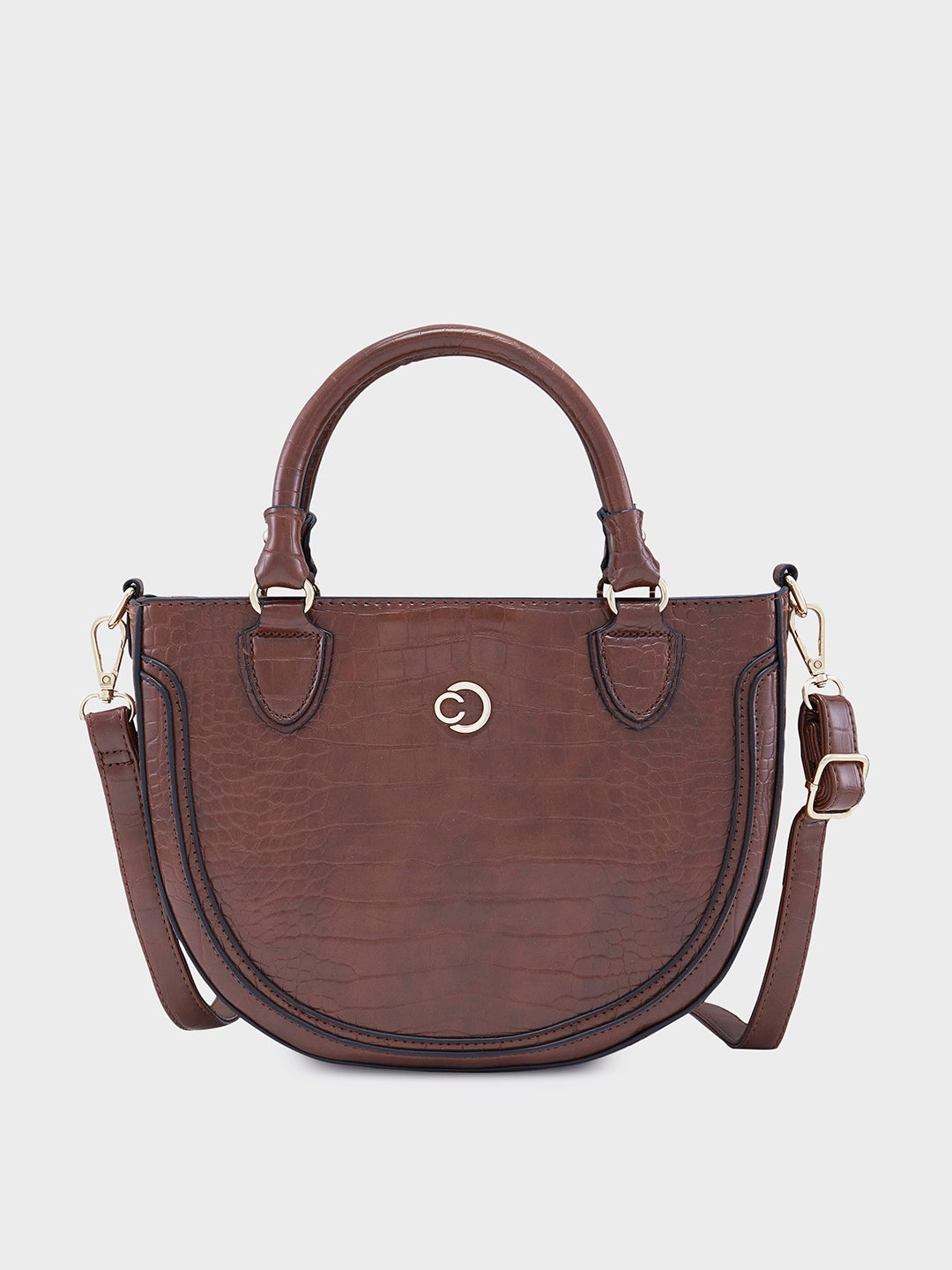 Chic blue crossbody bag-Caprese Nicole Satchel Small Brown