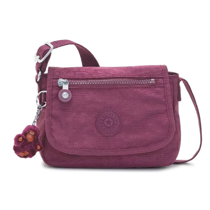 Colorful teal crossbody bag-Kipling Sabian Nylon Crossbody Mini Bag - Dark Plum Tonal