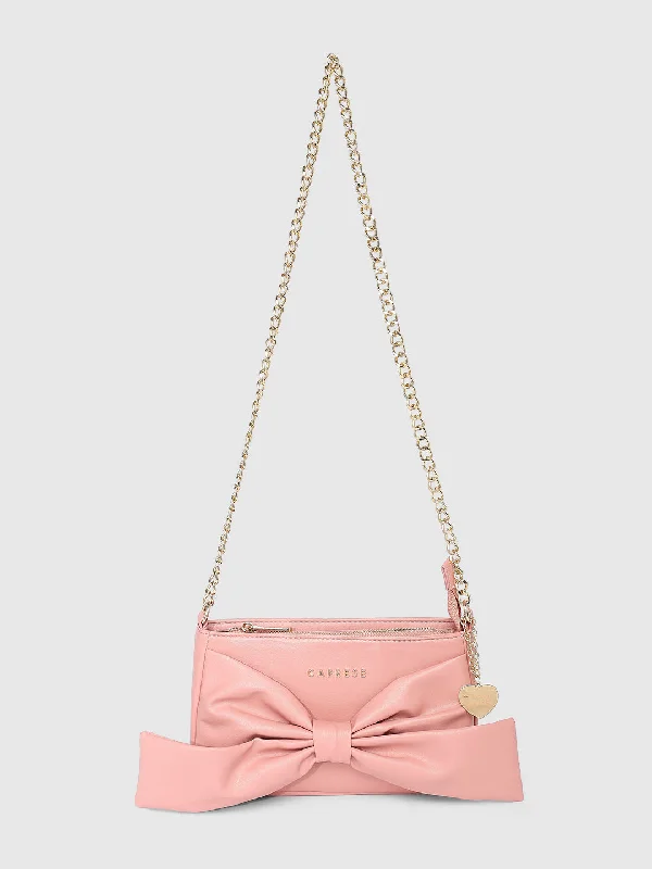 Small sapphire crossbody bag-Caprese Emily In Paris Solid With Bow Sling Bag