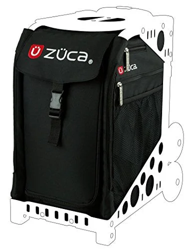 affordable duffel bags for low-cost journeys -Zuca Sibo032 Sport Insert Bag Obsidian Black Logo Embroidery In Red White 89055900032