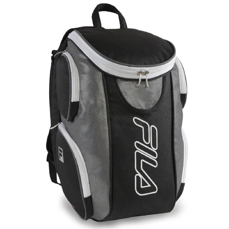 rolling duffel bags for smooth travel -Fila Ultimate Tennis with Shoe Pocket, Black/Grey