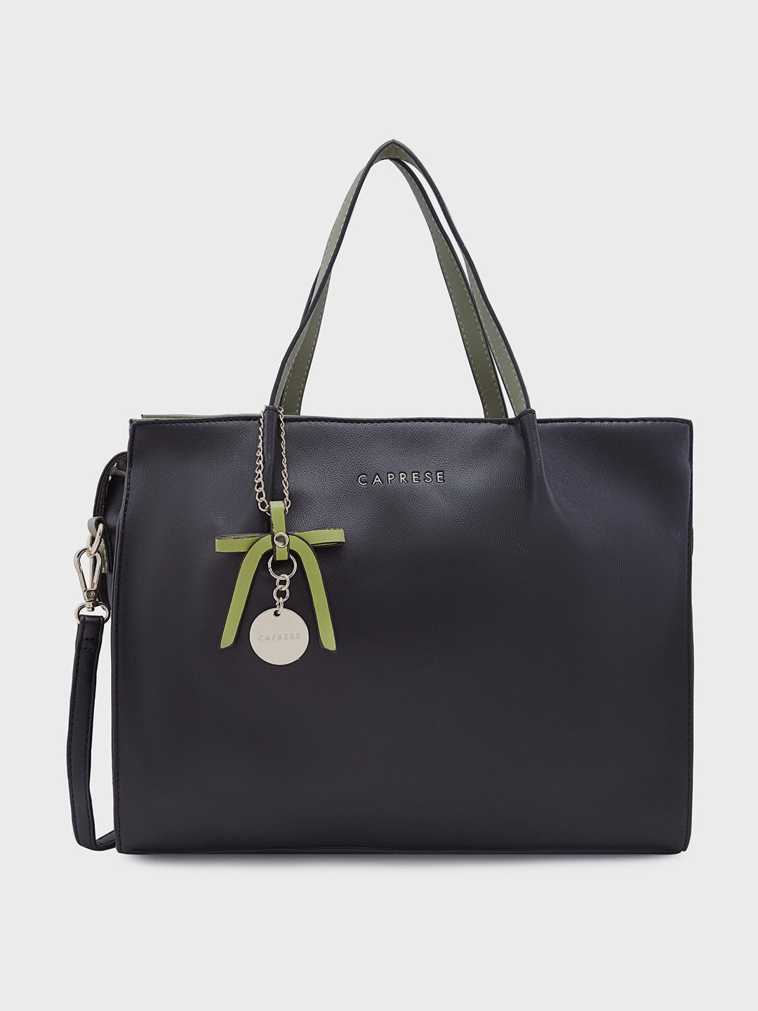 Elegant satin crossbody bag-Caprese Tiera Satchel Large Black