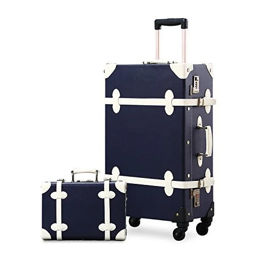 gear suitcase for heavy travel -Unitravel Vintage Suitcase Set Spinner Travel Hardside Luggage Sets Pu Trunk