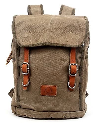 heavy backpack for tough gear -The Same Direction Forest Backpack Military Inspired Canvas And Leather Bag