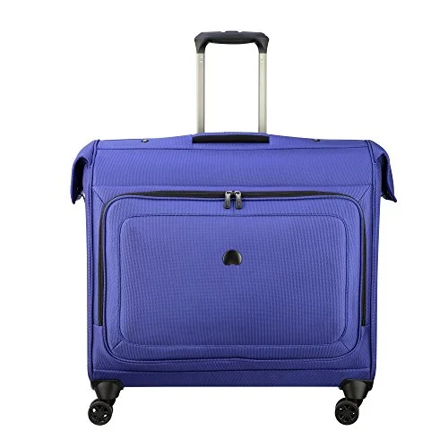 pliable suitcase for soft packing -Delsey Luggage Cruise Lite Softside Spinner Trolley Garment Bag, Blue