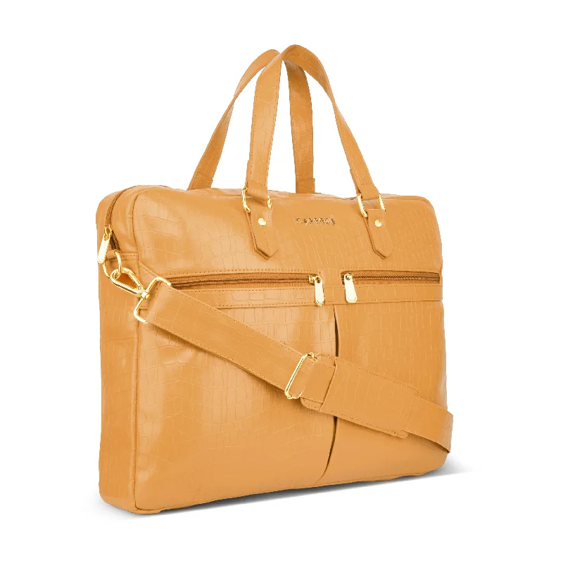 Bright yellow crossbody bag-Caprese Rylee Laptop Satchel Large Yellow