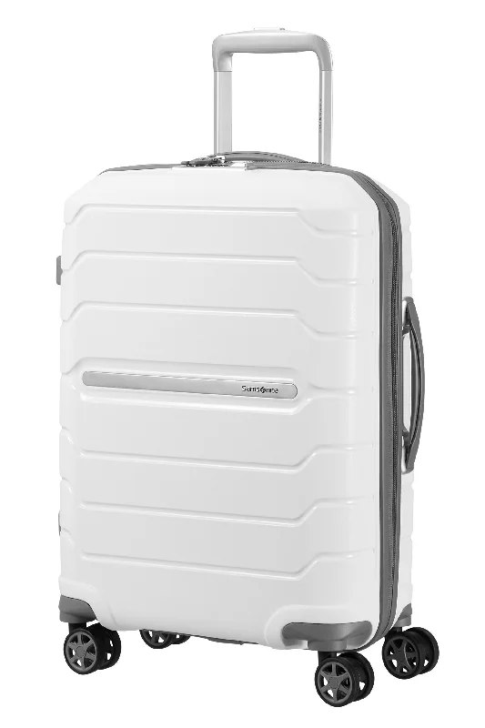 women’s suitcase for light trips -SAMSONITE Flux - Spinner 55/20 Expandable Hand Luggage, 55 cm, 44 liters, White