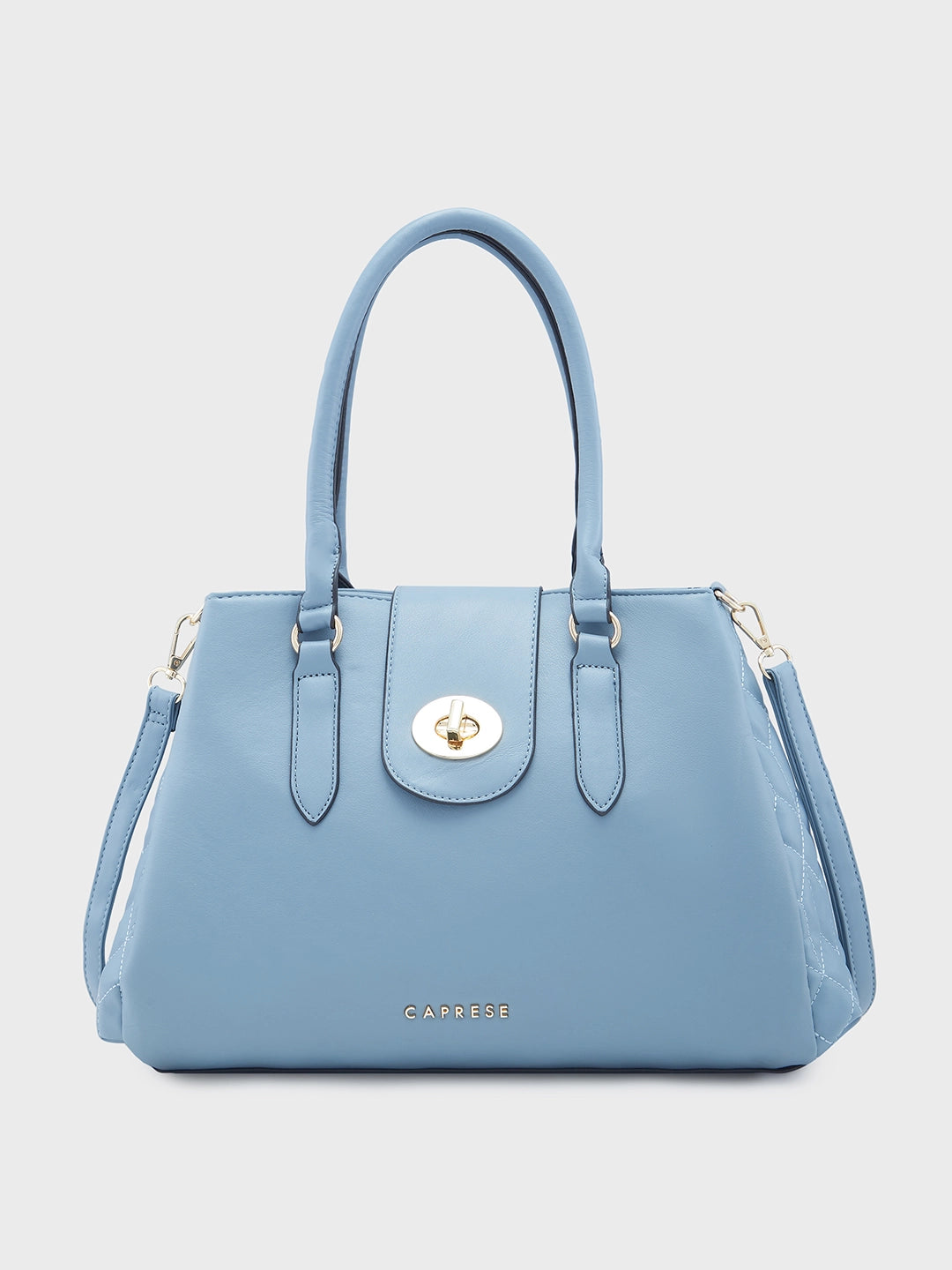 Modern white crossbody bag-Caprese Sabrina Satchel Medium Powder Blue