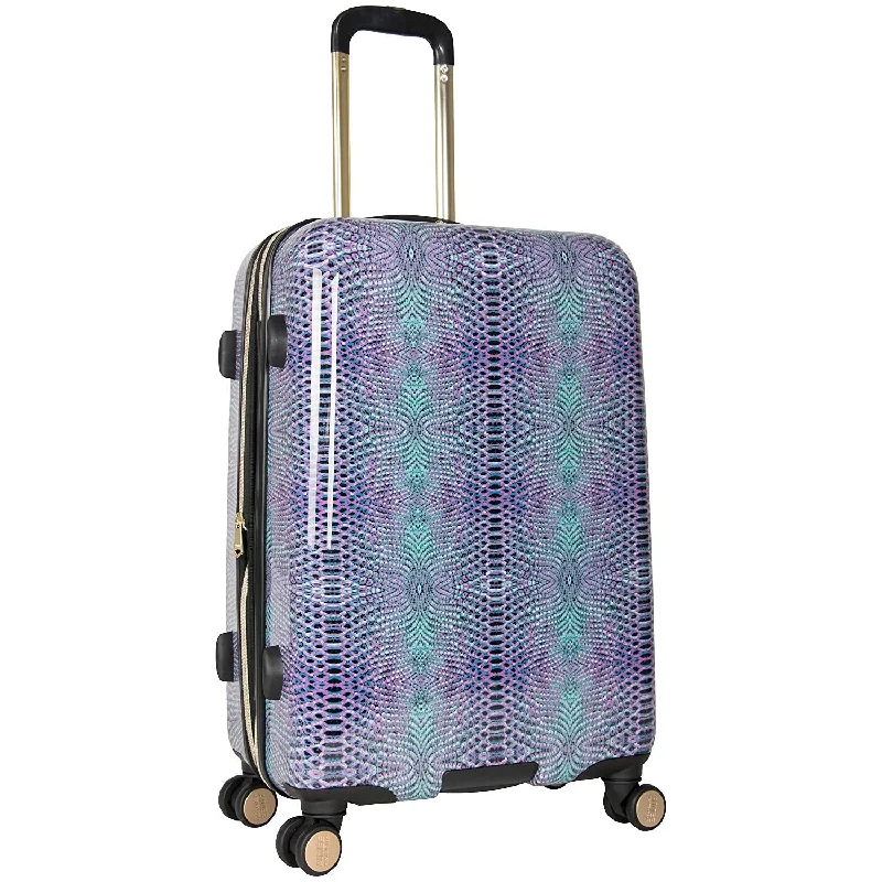 hardy suitcase for long-term use -Aimee Kestenberg Women's Ivy 24" Hardside Expandable 8-Wheel Spinner Checked Luggage, Marine Python