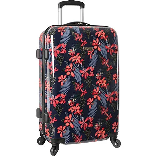 short suitcase for day travel -Tommy Bahama Hardside Spinner Suitcase Luggage Suitcase, Iris Print