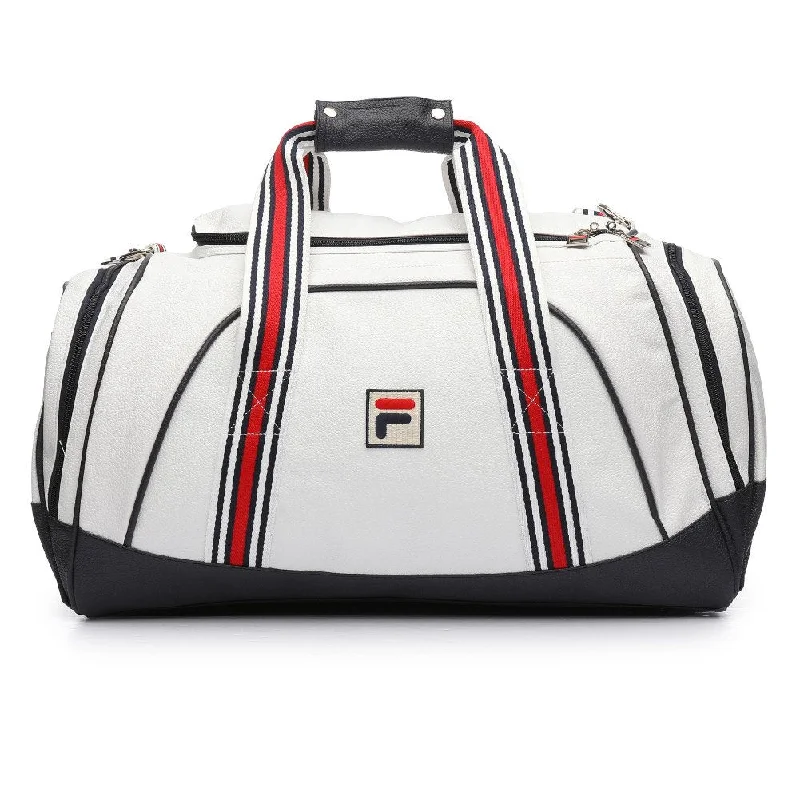 soft duffel bags for easy packing -Fila Unisex Striker Duffle Bag (One Size, White, Navy, Chinese Red)