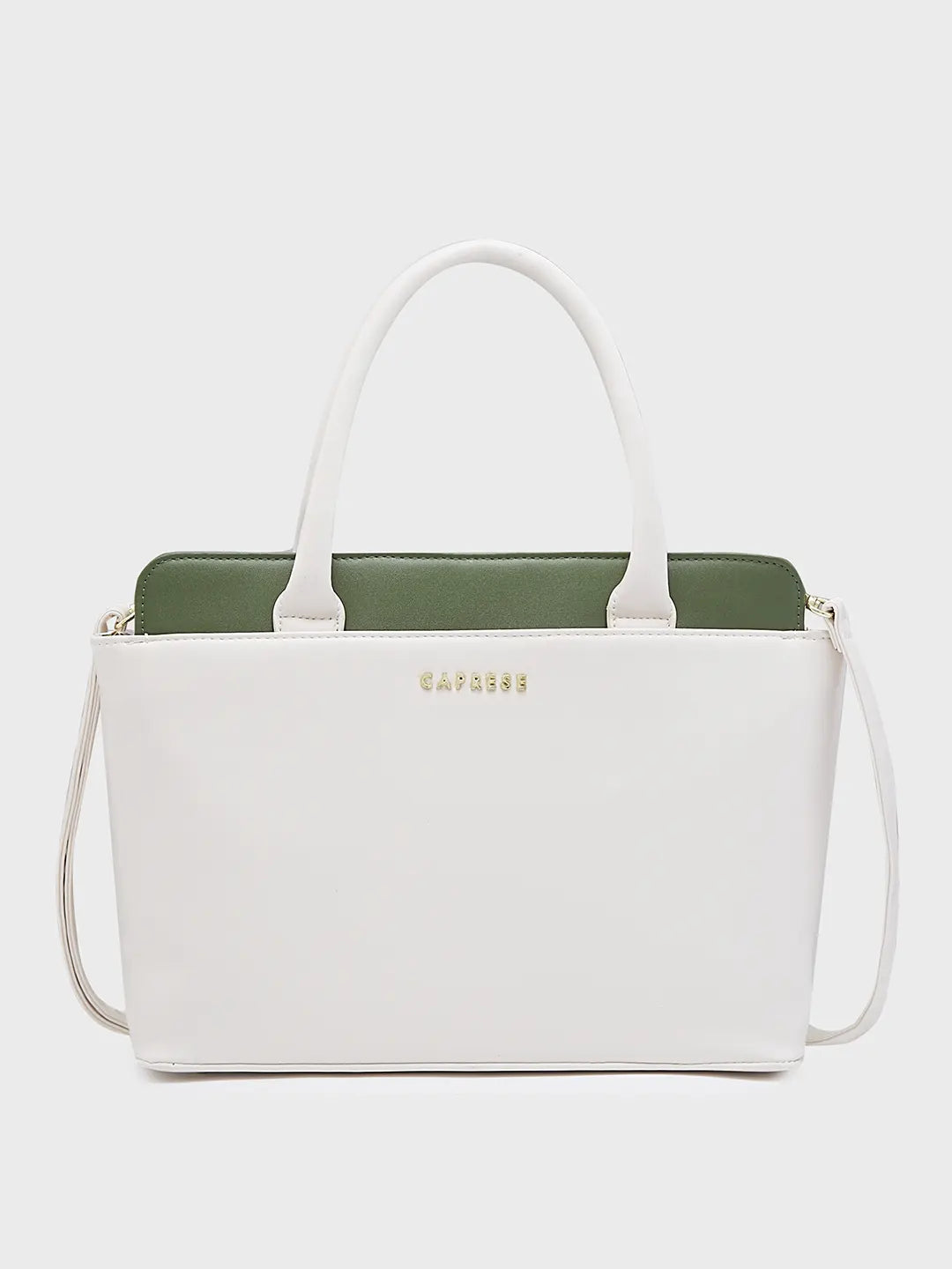 Minimalist white crossbody bag-Caprese Lizzy Satchel Medium Solid Women'S Handbag Cream