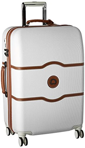 comfy suitcase for easy travel -Delsey Luggage Chatelet Hard+ 24 Inch 4 Wheel Spinner, Champagne