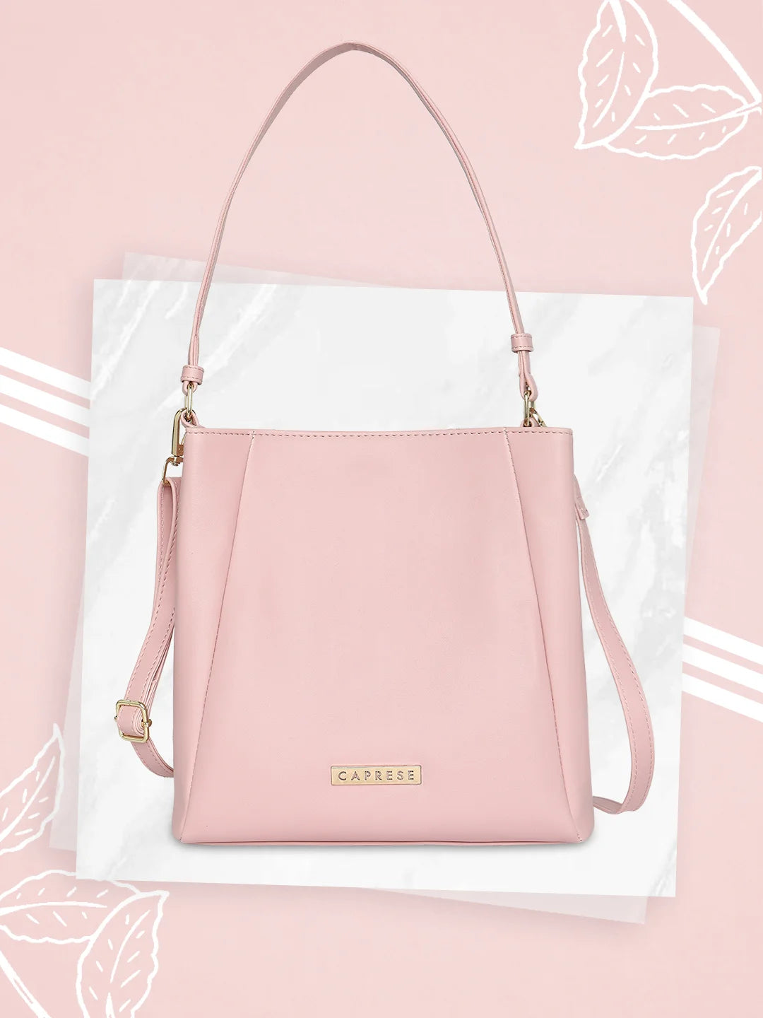 Lightweight white crossbody bag-Caprese Margate Small Satchel Solid Faux Leather For Women Powder Pink