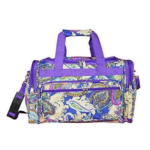 soft duffel bags for easy packing -World Traveler 22" Duffle Duffel Bag, Blue Multi Paisley, One Size