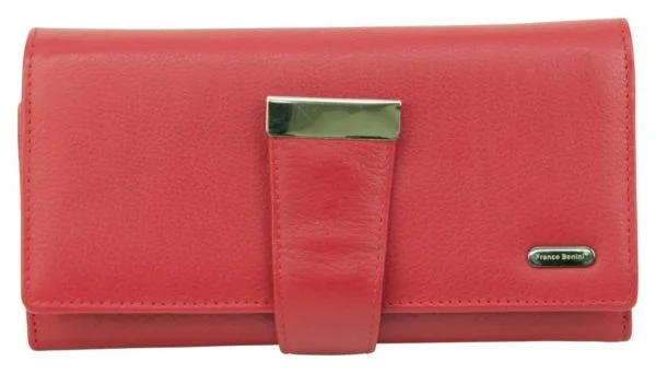 Vintage red purses & wallets-Franco Bonini - 4207 Ladies Leather Wallet - Red