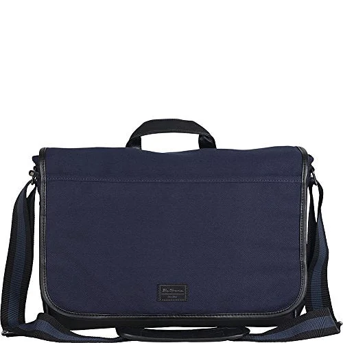 big suitcase for family journeys -Ben Sherman Luggage Casual Rider Flapover Travel Messenger Bag (Navy)