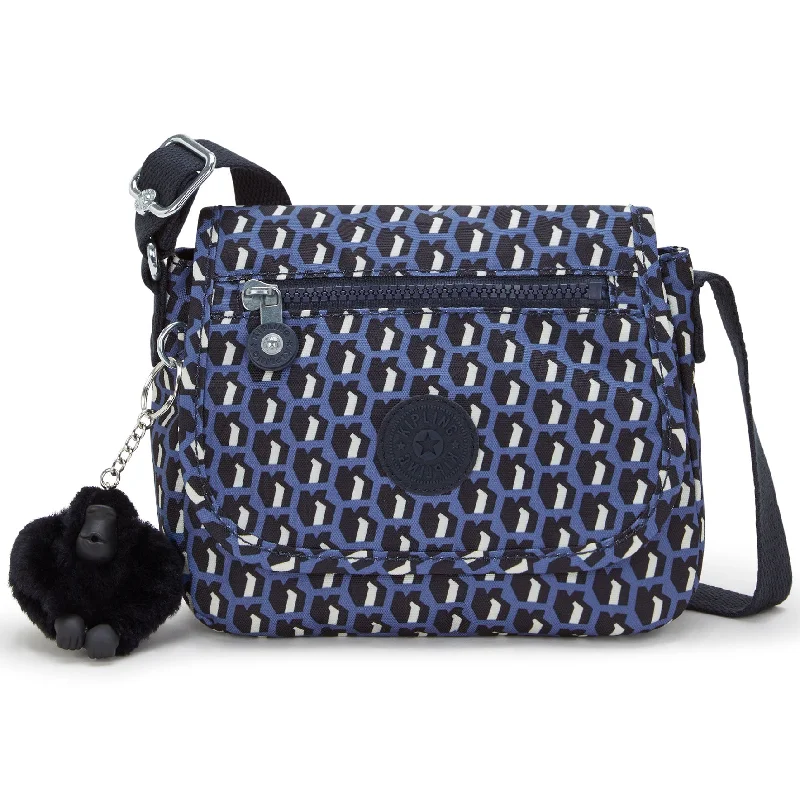 Sleek yellow crossbody bag-Kipling Sabian Printed Crossbody Mini Bag - 3D K Blue