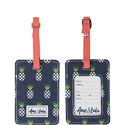 kid suitcase for small trips -Ame & Lulu Tag Along Luggage Tag (Pineapple)