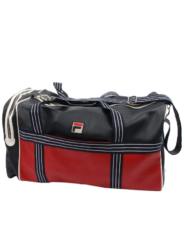 waterproof duffel bags for wet journeys -Fila Landon Holdall Bag (Peacoat/Chinese Red-White, One_Size)