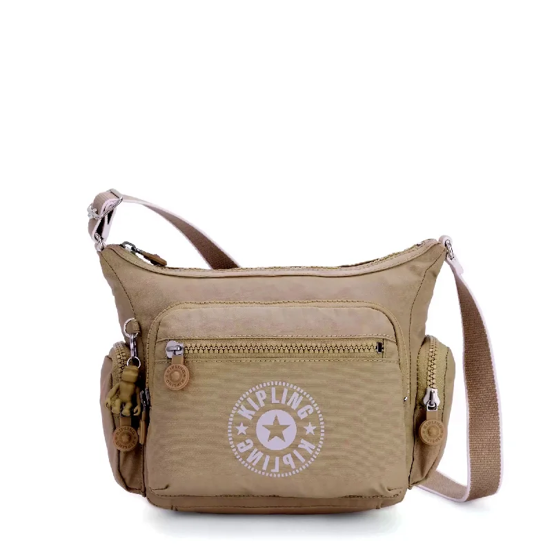 Adjustable grey crossbody bag-Kipling Gabbie Small Crossbody Bag Sand SP