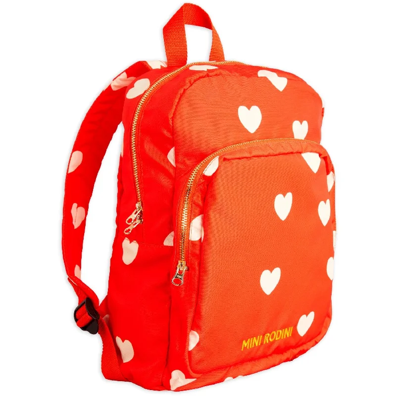 Patagonia backpack for outdoor use -Mini Rodini Red Hearts Aop Backpack